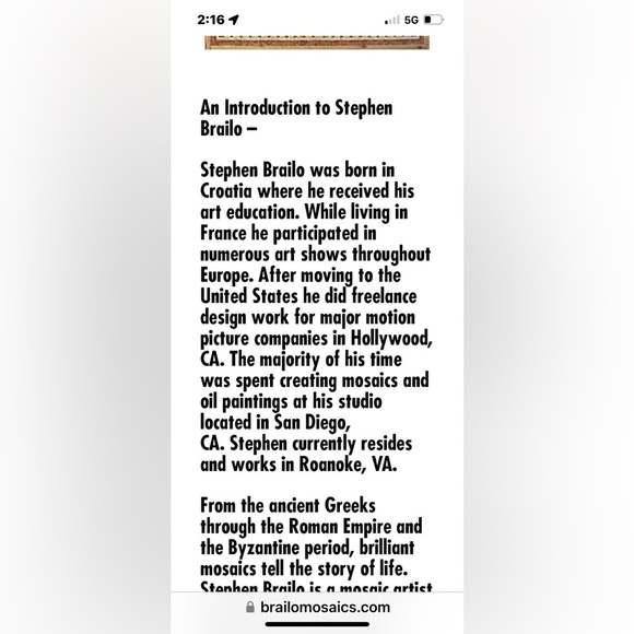 Hand cut Mosaic Art Piece by Stephen Brailo - Picture 2 of 3